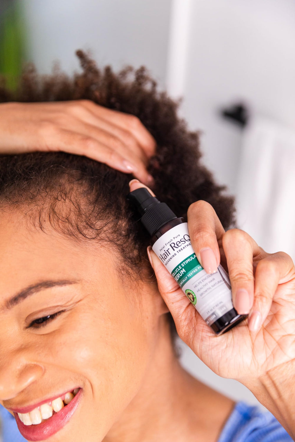 Petal Fresh Pure Hair ResQ leave-in serum ready for morning and evening routines.