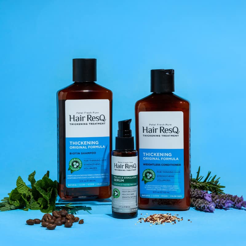 Petal Fresh Pure Hair ResQ natural ingredients label highlights cruelty-free and paraben-free formula.