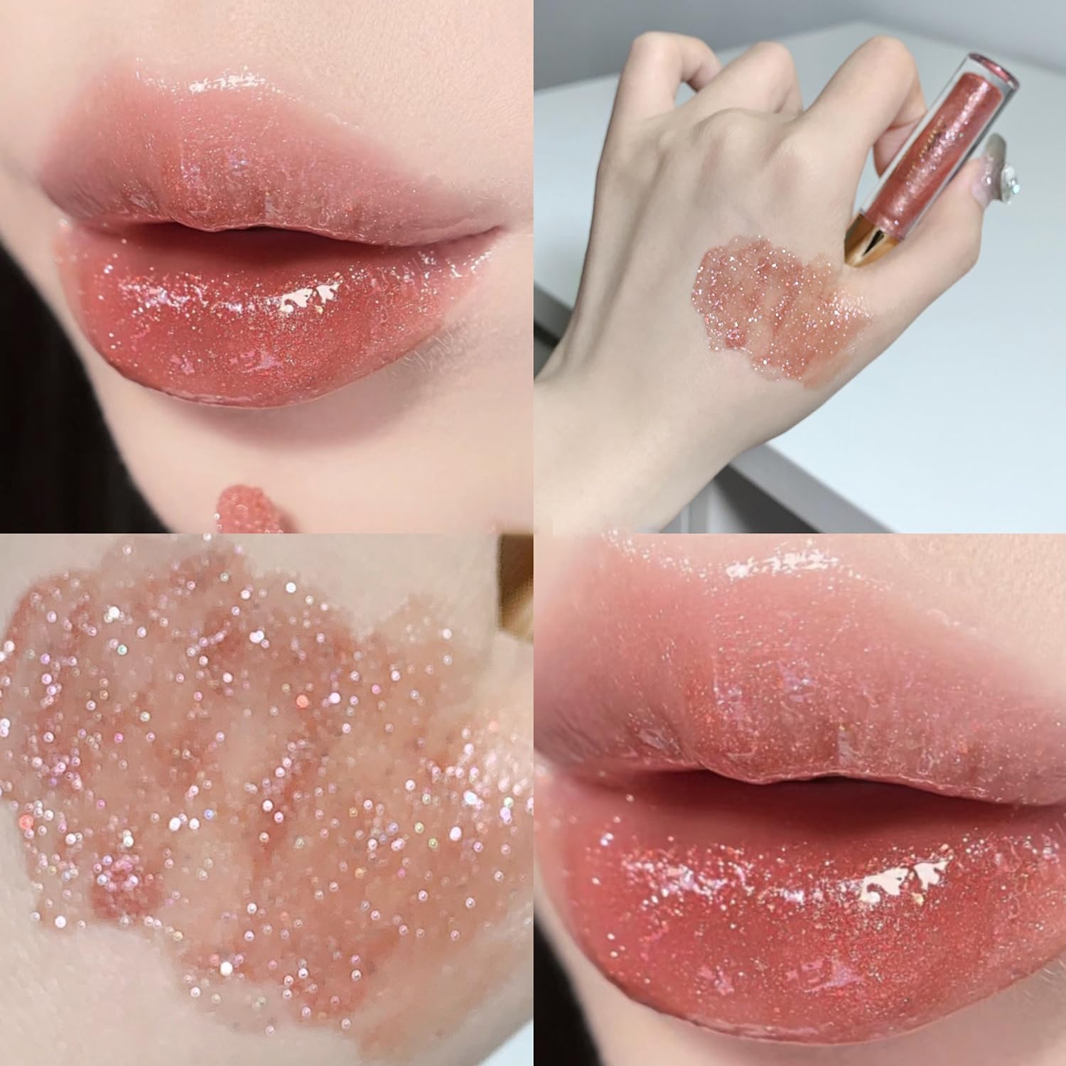 Petansy long-wearing gloss maintains shine throughout the day.
