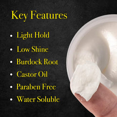 Pete & Pedro hair cream shows matte finish for a natural look.