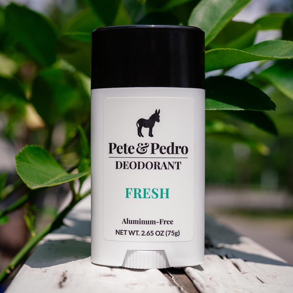Pete & Pedro Fresh protects clothing with no pit stains thanks to aluminum-free formula.