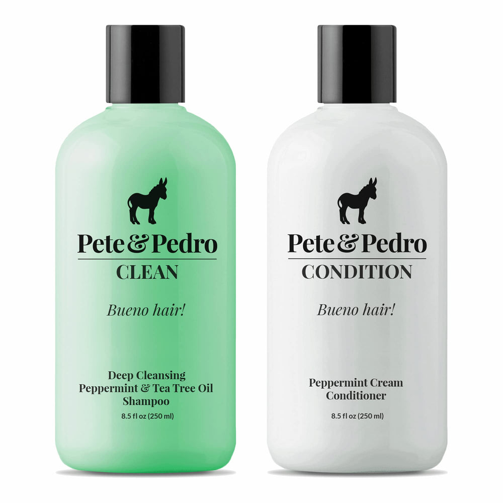 Pete & Pedro Clean Shampoo bottle with tea tree oil for a refreshing cleanse