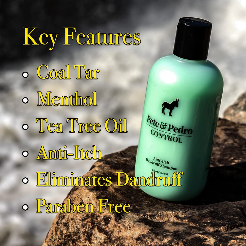 Pete & Pedro Control bottle highlights tea tree oil for cleansing and freshness