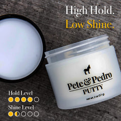 Pete & Pedro Hair Putty hands styling a textured look