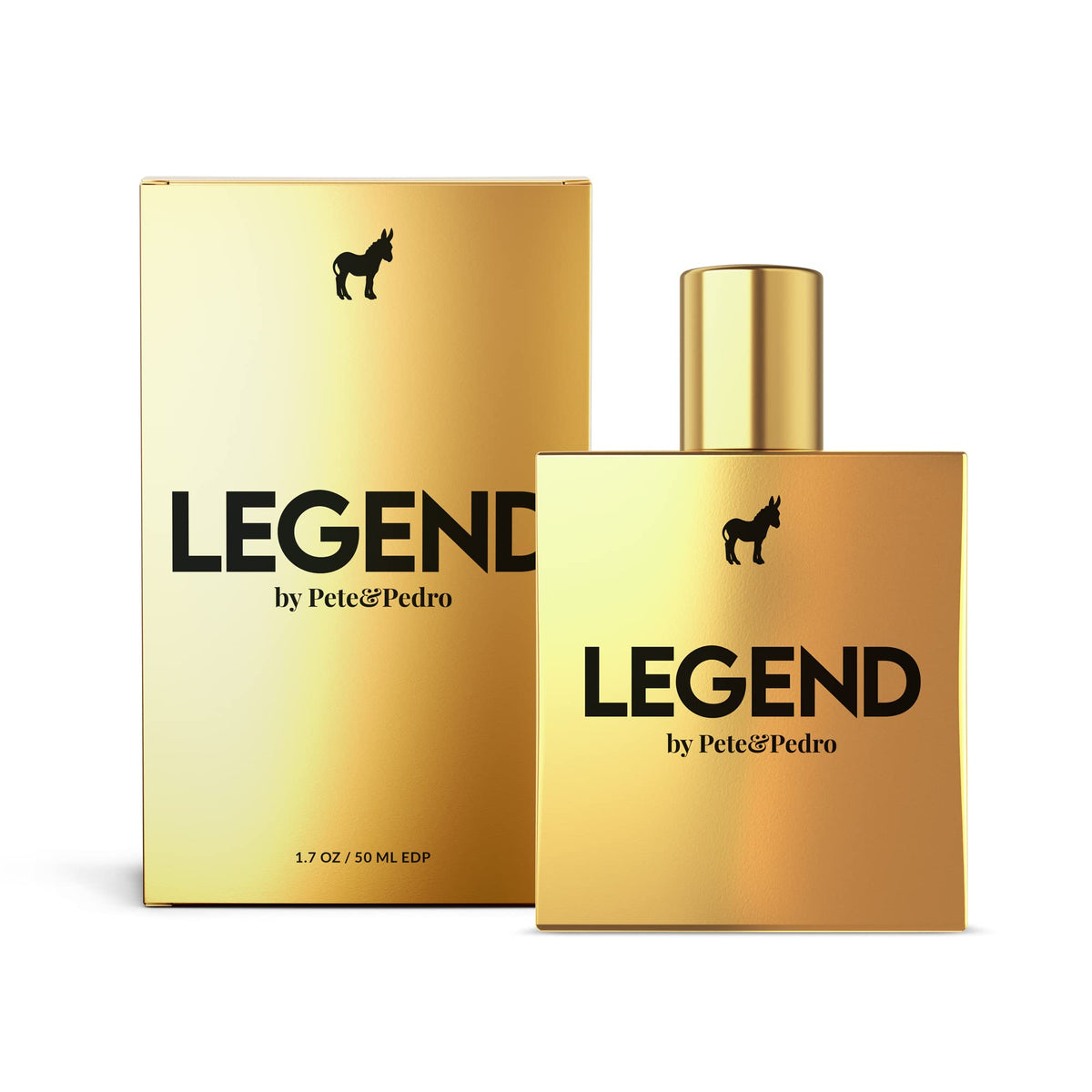 Pete & Pedro Legend bottle front showing bold citrus and leather hints for daily confidence.