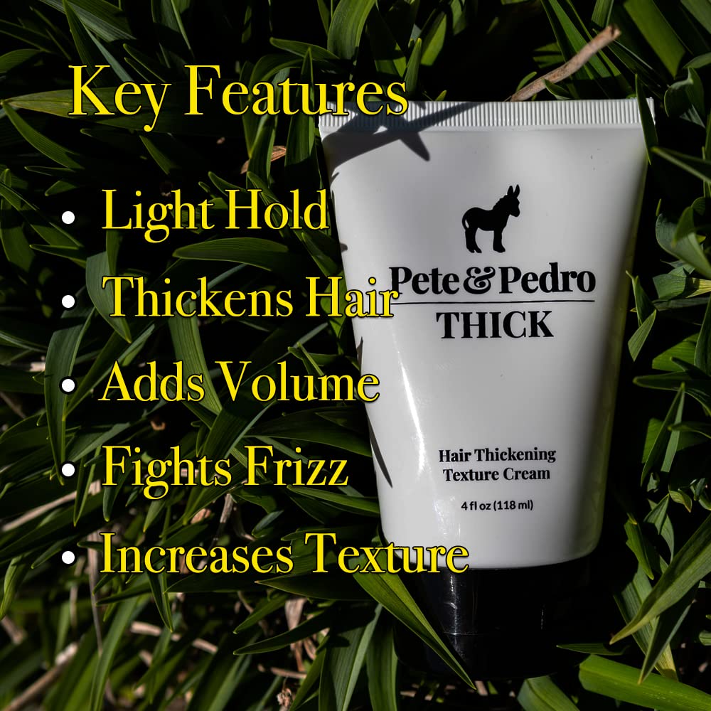 Pete & Pedro Thick Hair Cream label highlights paraben-free formula