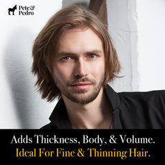 Pete & Pedro Thick Hair Cream texture focus demonstrates added body
