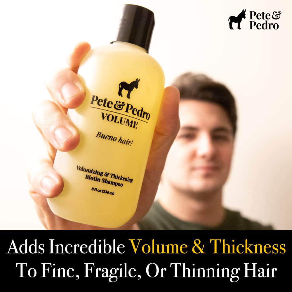  Pete & Pedro Volume Shampoo foam lather showing gentle cleansing and lift