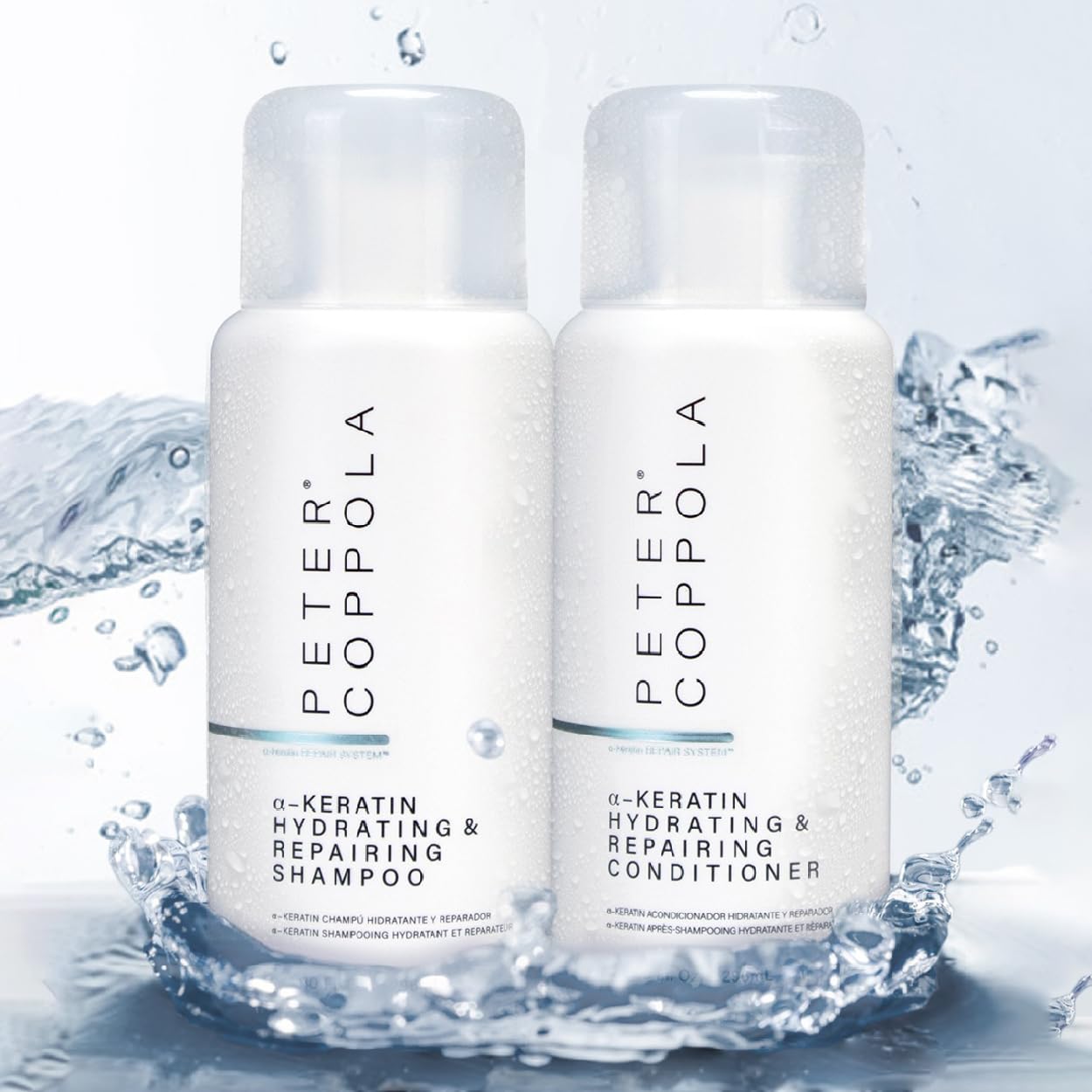 Peter Coppola a-Keratin Repairing Conditioner packaging suggests hair restoration