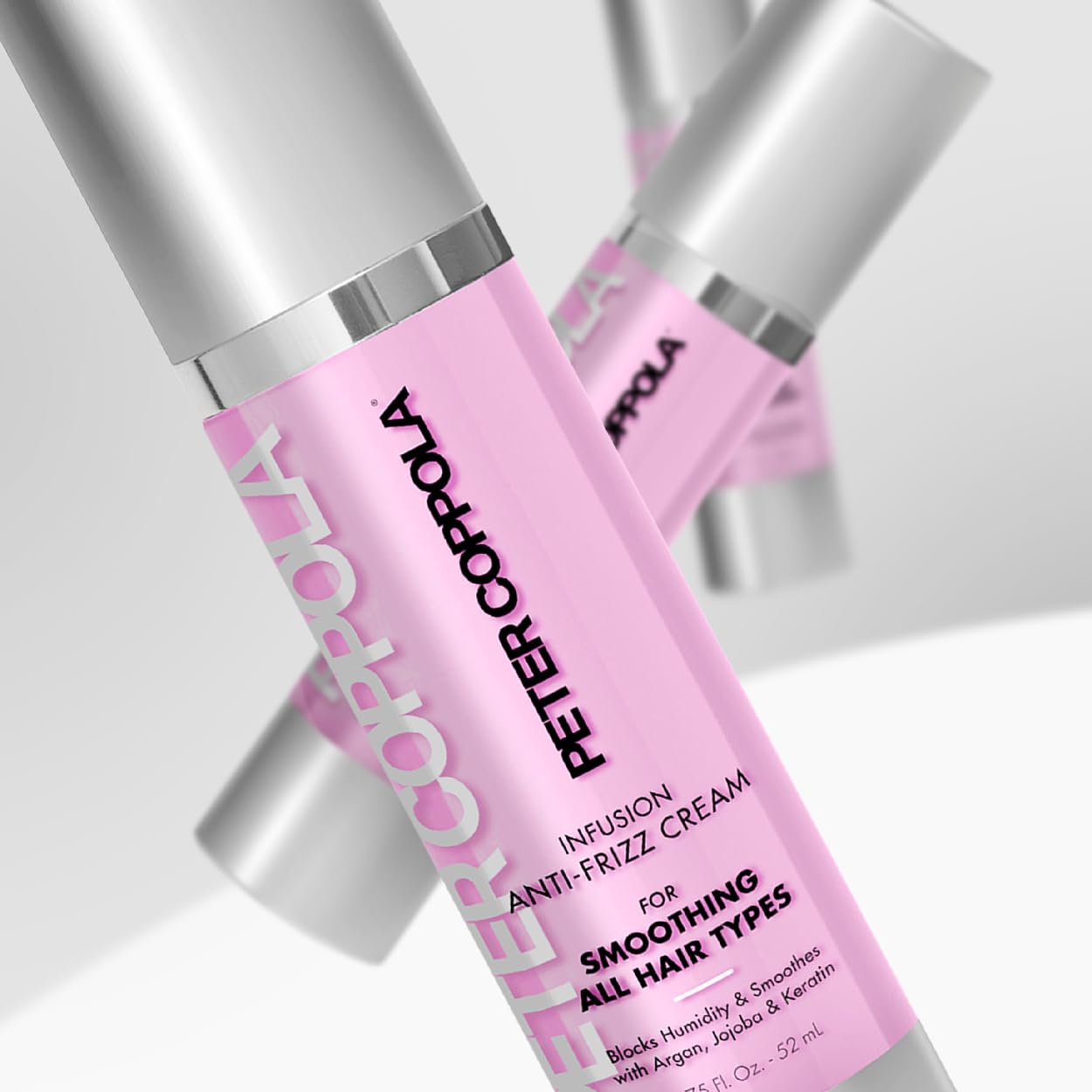 Peter Coppola Infusion Anti-Frizz Cream packaging highlights keratin and humidity shield