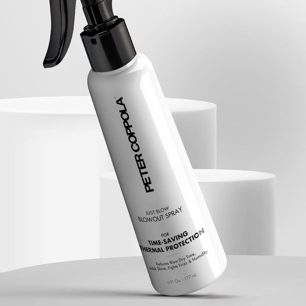 Peter Coppola Just Blow smoothing effect gives shiny, sleek hair finish.