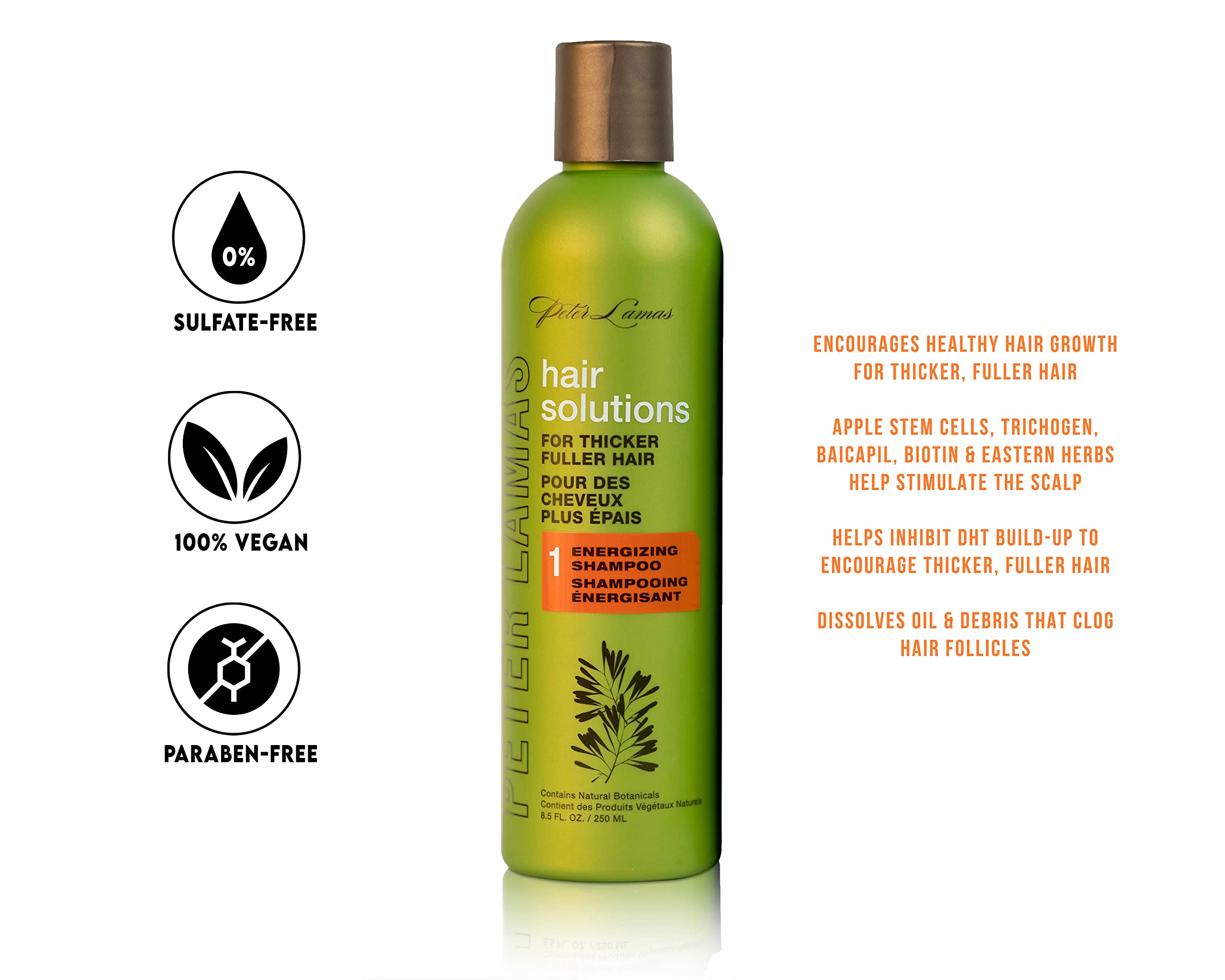 Peter Lamas Biotin Shampoo foaming lather shown during wash.