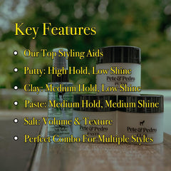 Pete & Pedro hair clay bottle displaying matte finish and medium hold