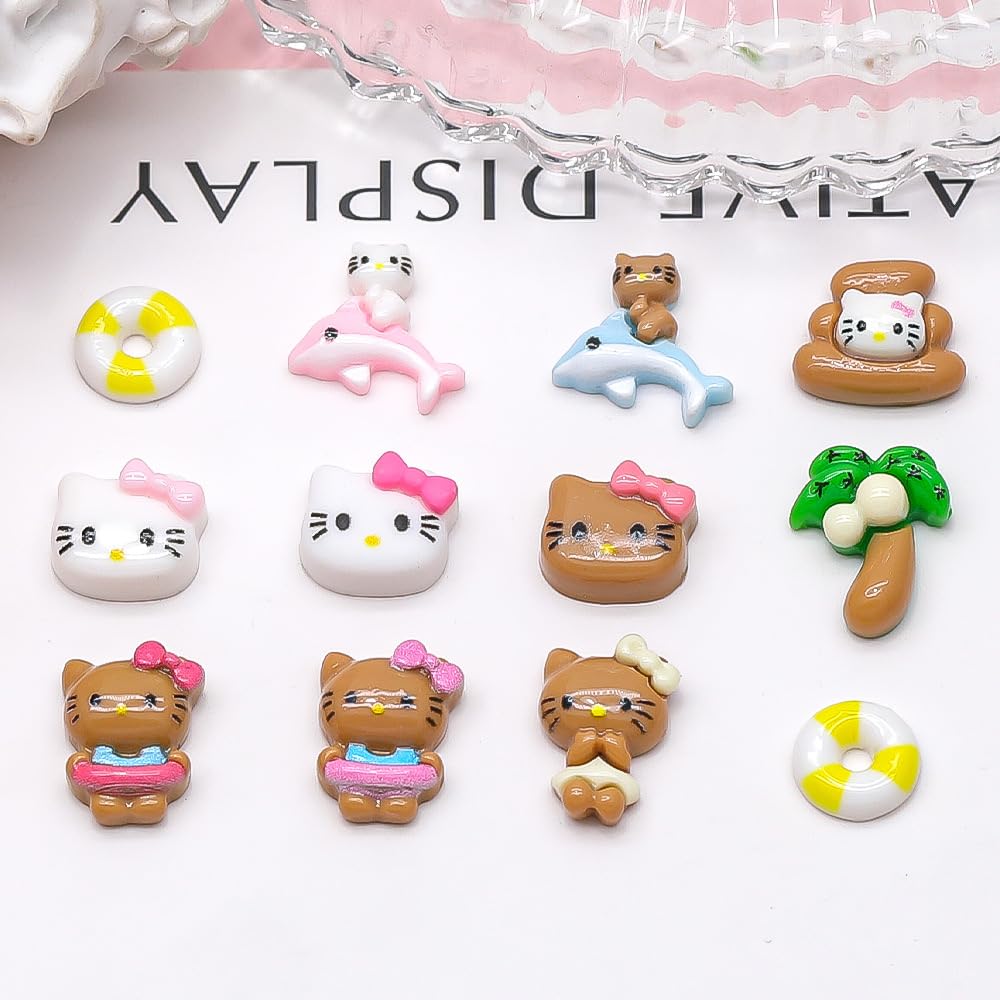 Pethawata kawaii nail charms with cat design elevate DIY nails