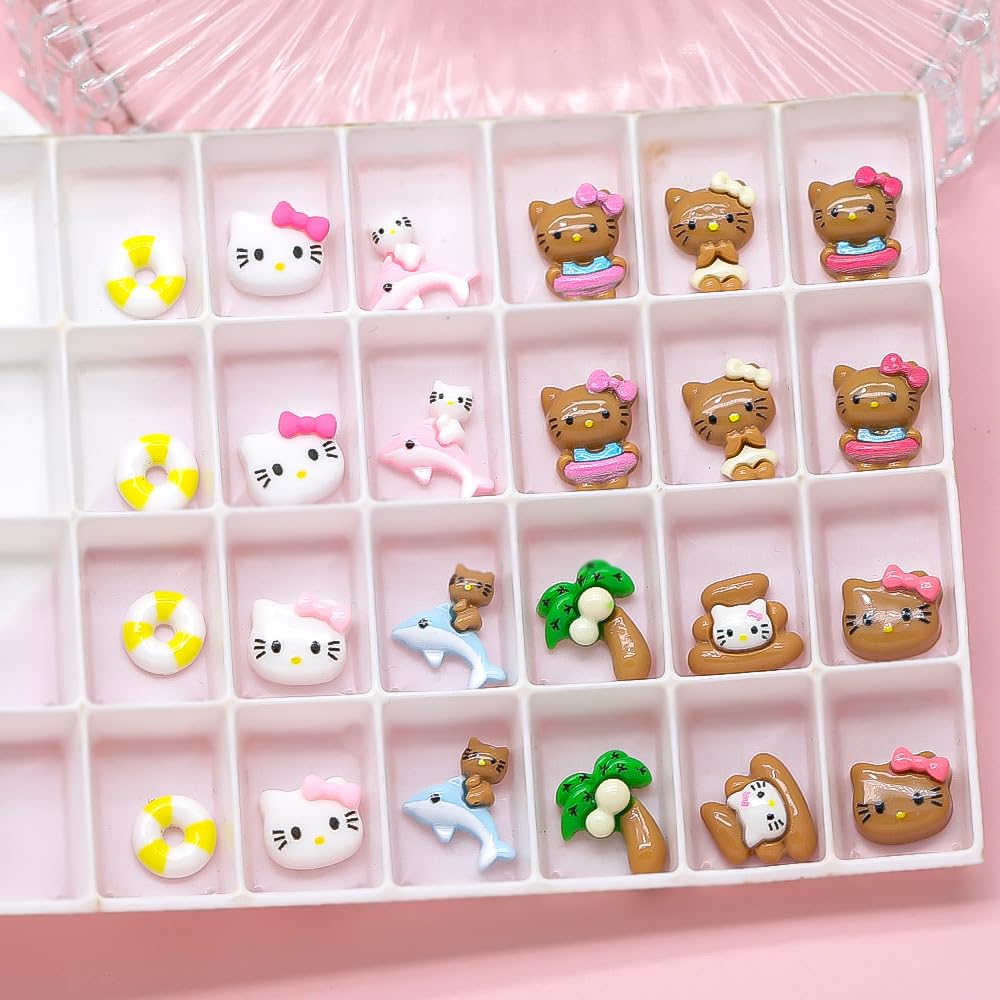 Pethawata resin cat charm for nails offers durable shimmer