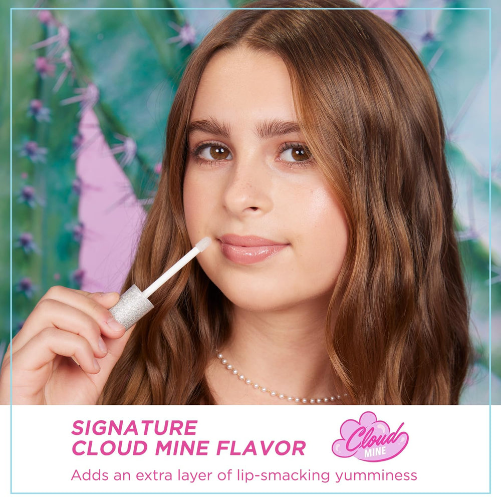 Petite N Pretty 10K Shine Lip Gloss Shell Shocked lip swatch reveals smooth, lightweight hydration.