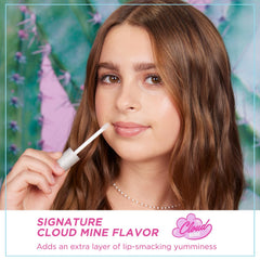Petite N Pretty 10K Shine Lip Gloss Shell Shocked lip swatch reveals smooth, lightweight hydration.