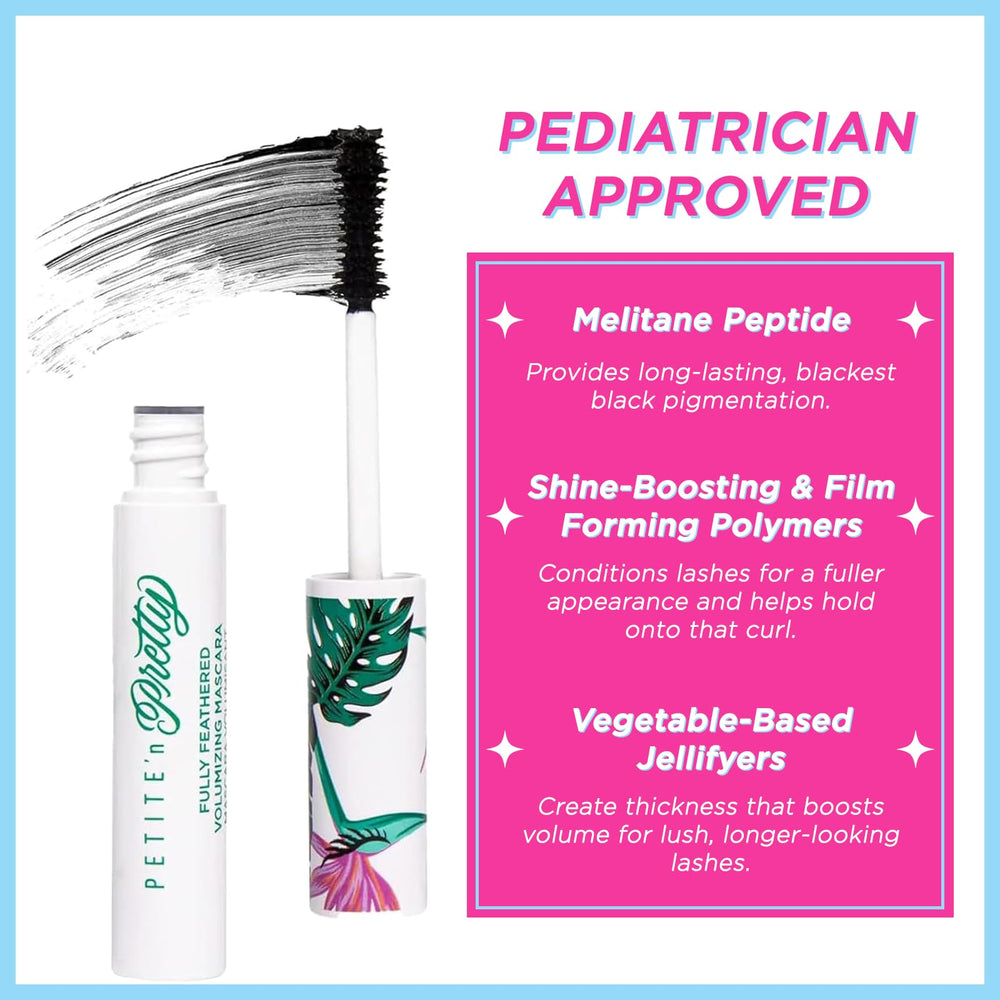 Petite 'N Pretty mascara application step image demonstrates easy root-to-tip coating.