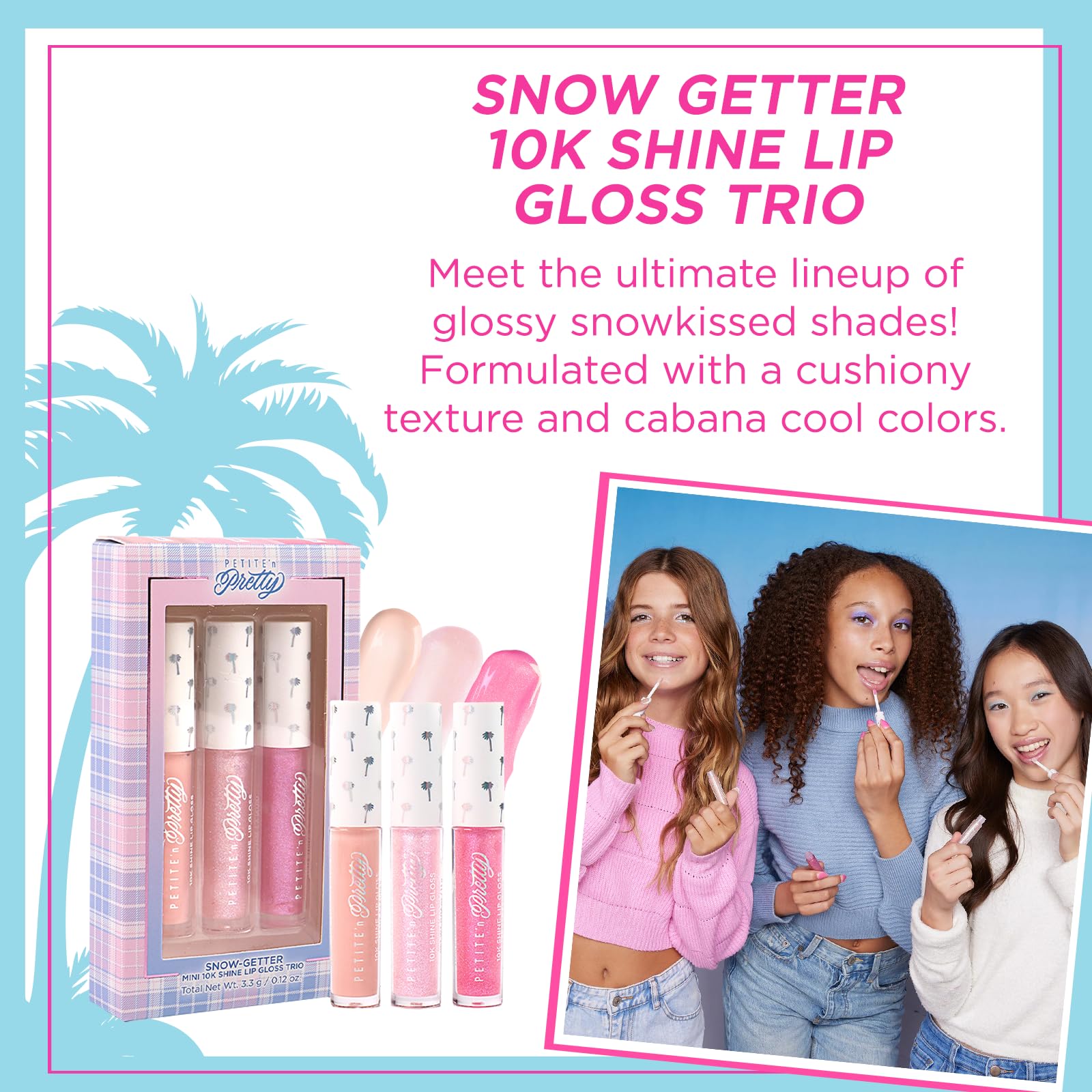 Petite 'N Pretty Snow Getter gloss Gold Frost Girl frosted pink shimmer close-up.