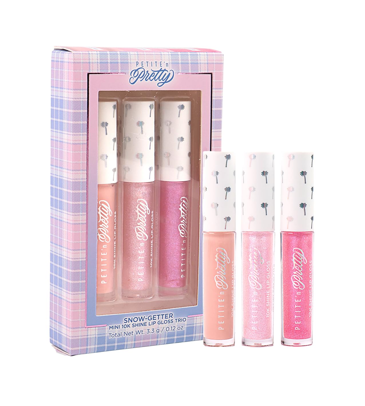 Petite 'N Pretty Snow Getter gloss Snow Cute iridescent shade swatch.