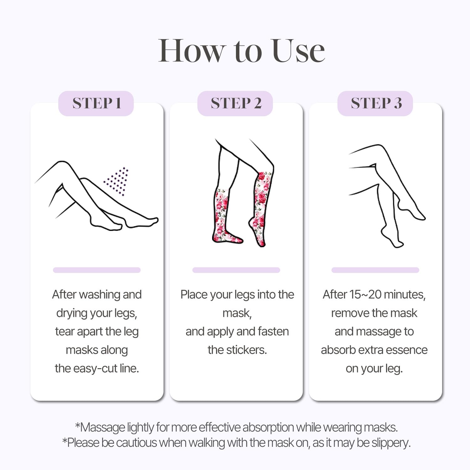 Ready-to-use Petitfee Koelf Rose Petal Satin Leg Mask for easy home care.
