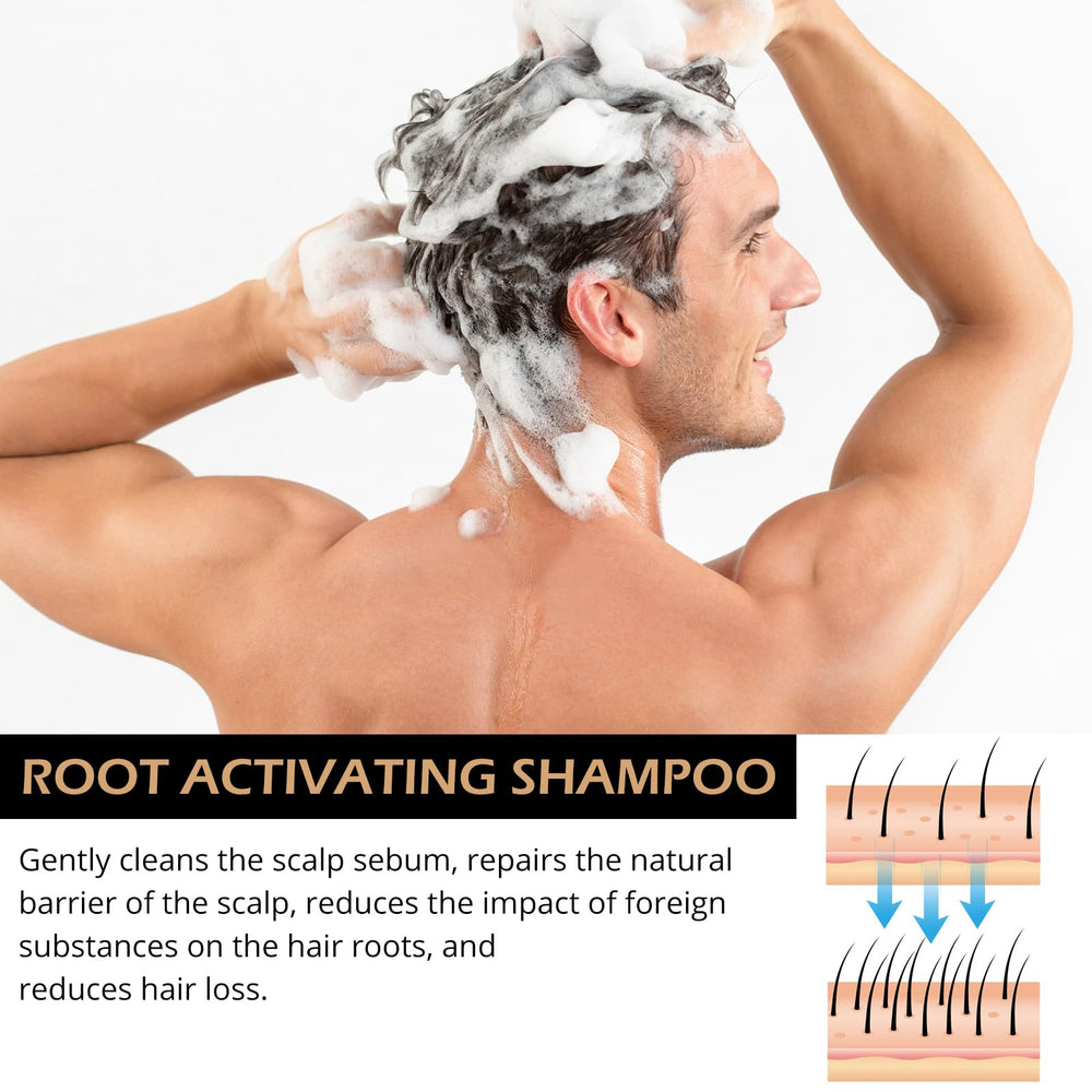 pewatul Root Activator Shampoo thickening effect on fine hair in a before-after look