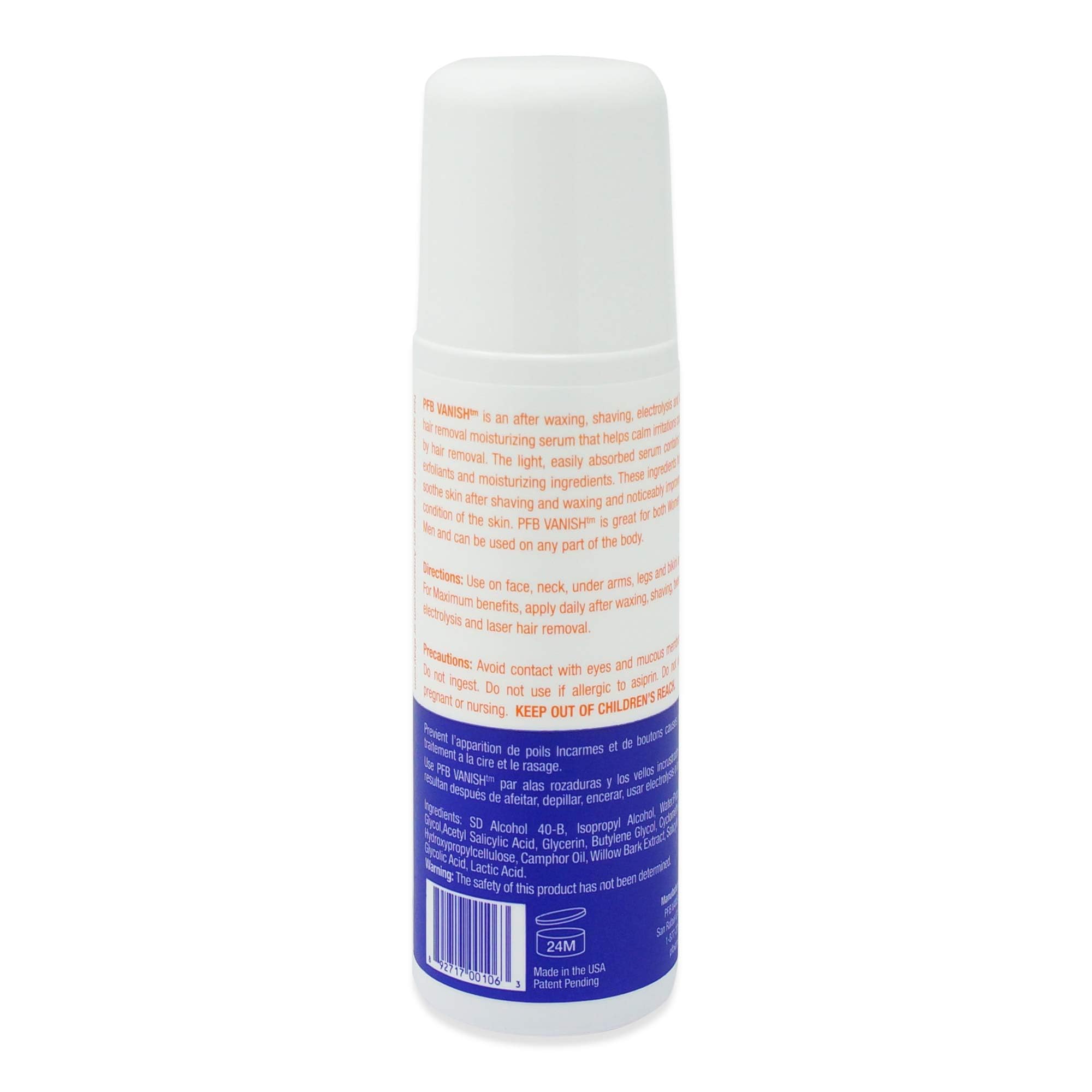 PFB Vanish Razor Bump Roll On in use applying gel to irritated area.