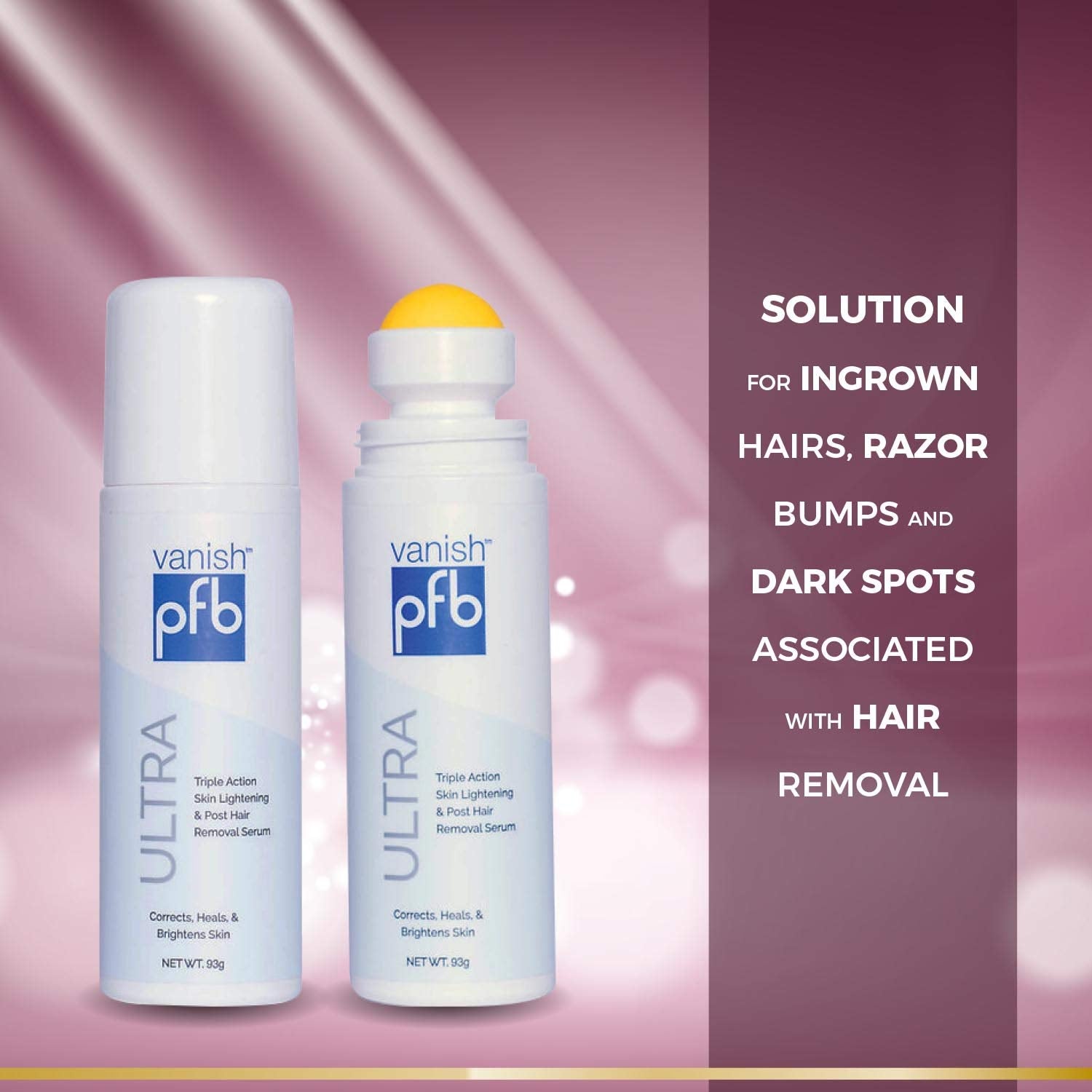 PFB Vanish Ultra roll-on applicator shown for precise spot treatment