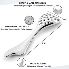 Pfefe dolphin gua sha ergonomic curve targets facial contours for even pressure.