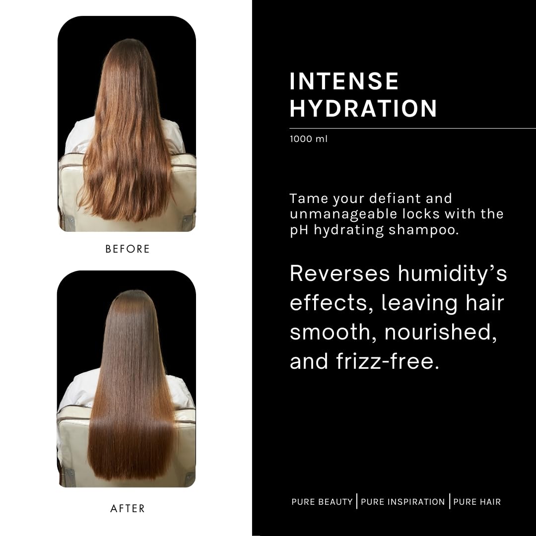 Close-up of pH PURE HAIR label highlighting color-safe formula.