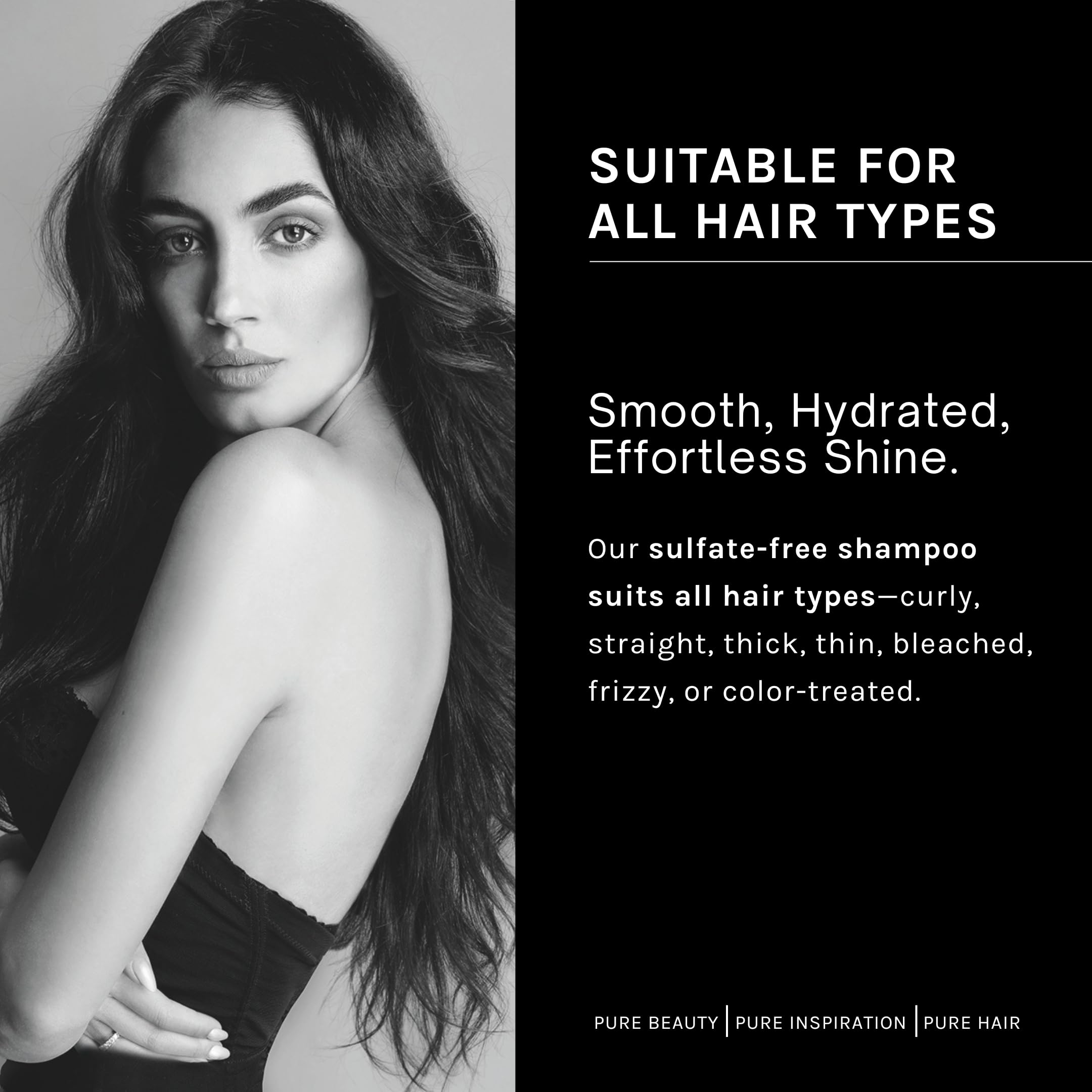 pH PURE HAIR smoothing duo bottle back shows sulfate-free formula