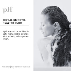 pH PURE HAIR smoothing duo texture close-up highlighting frizz control