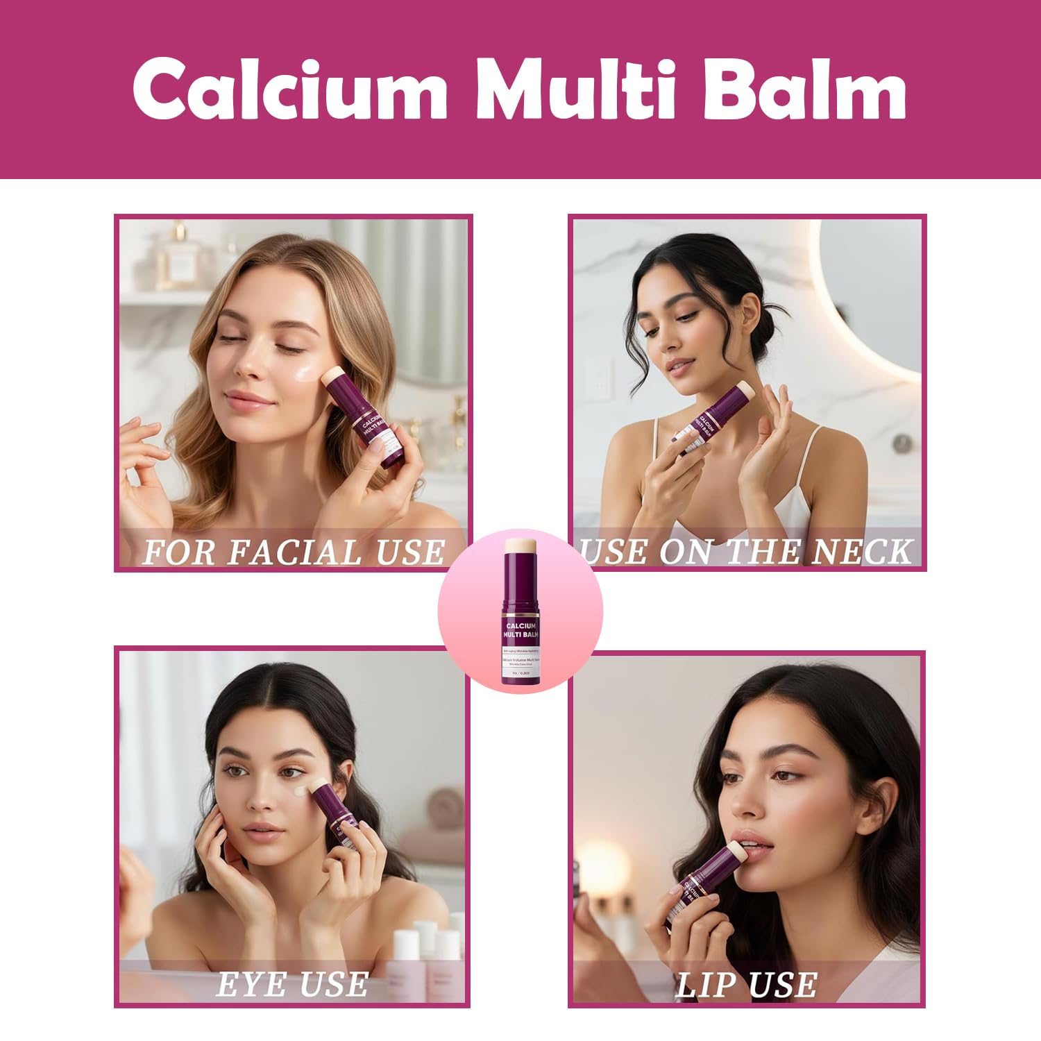 Phanund Calcium Volume Multi Balm on neck area for smoother skin.