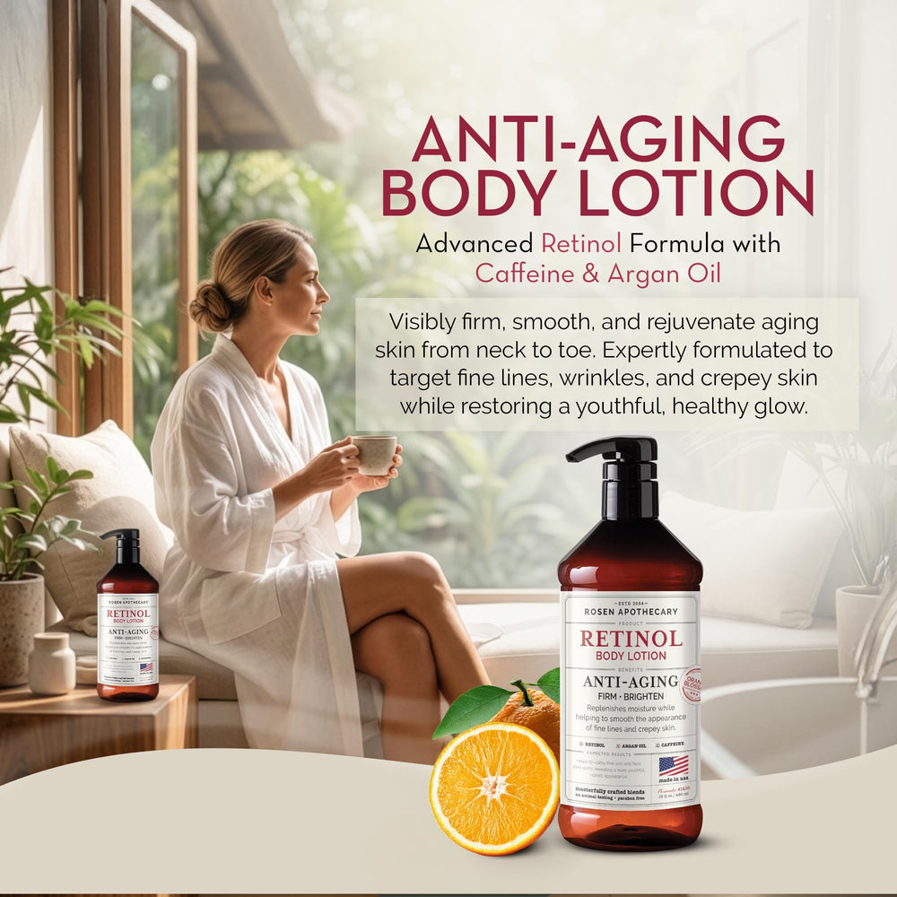 Rosen Apothecary retinol lotion texture reveals rich cream for hydration.