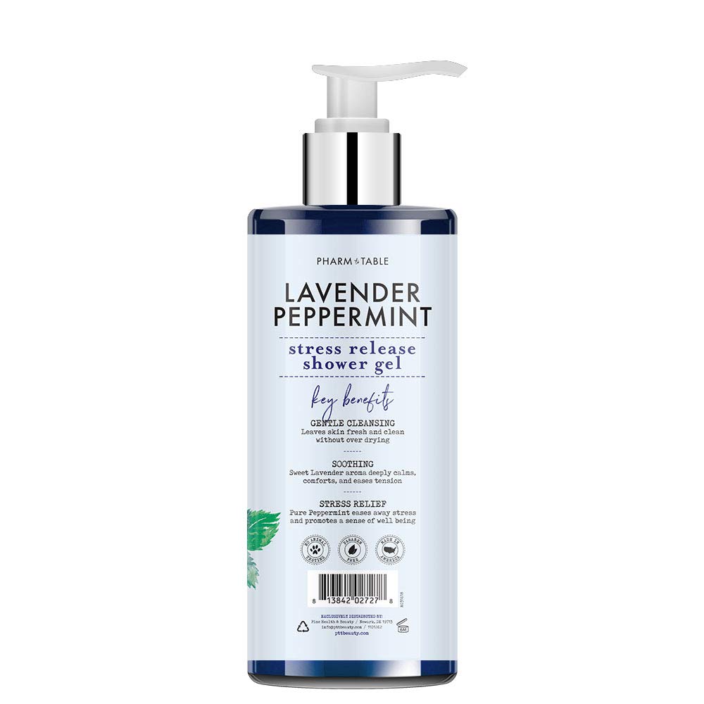 PHARM TO TABLE Stress Release lavender peppermint gel lather close-up highlighting texture