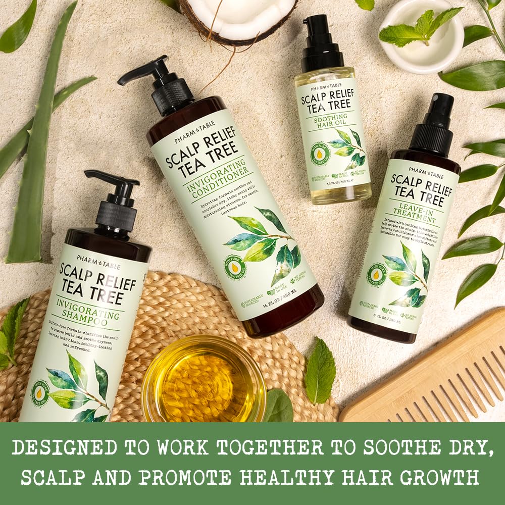 PHARM TO TABLE Tea Tree Conditioner aromatic profile evokes refreshing aroma therapy.