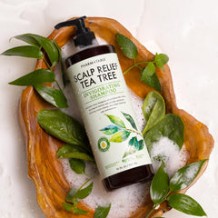 PHARM TO TABLE Tea Tree Shampoo foamy lather demonstrates thorough cleansing.