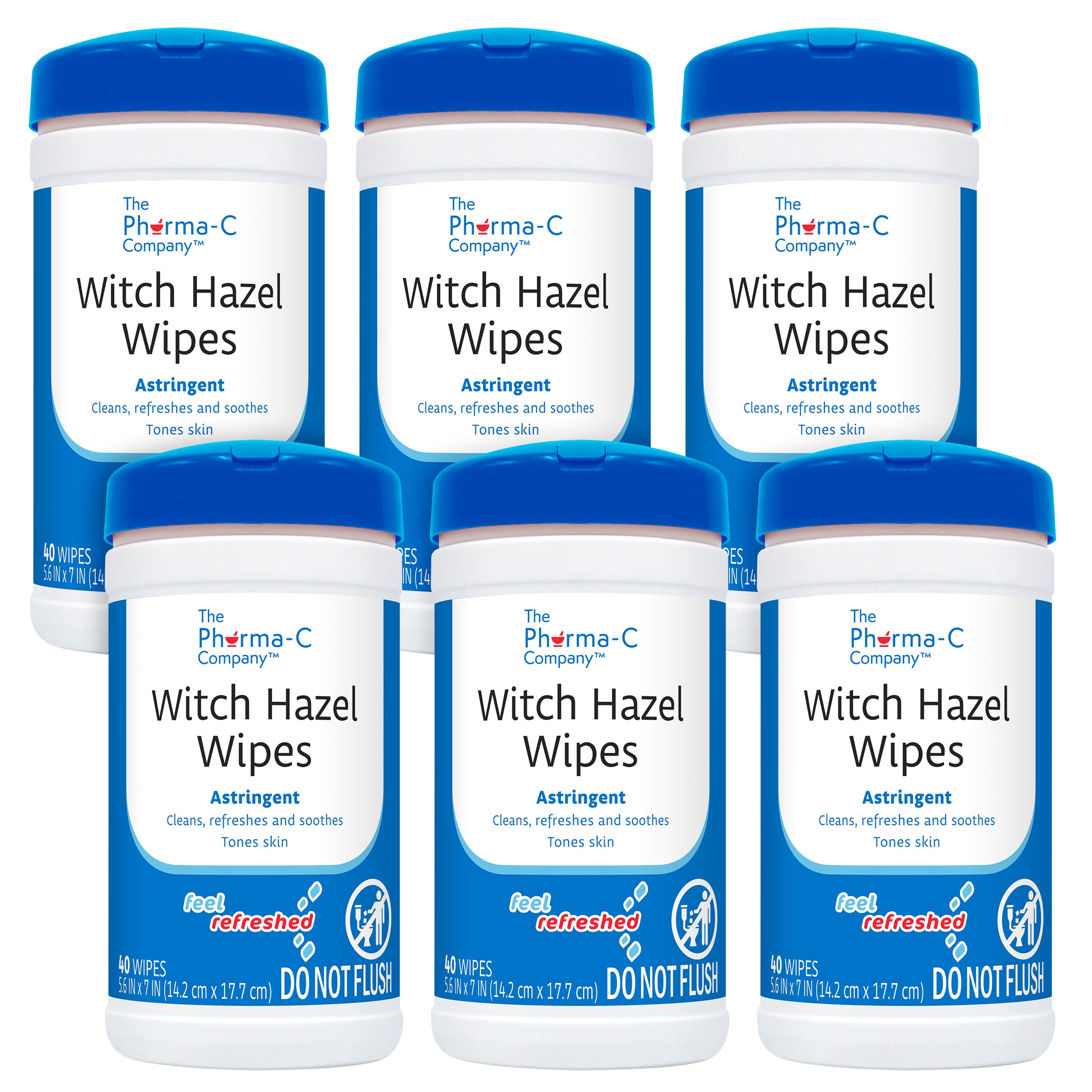 Pharma-C Witch Hazel Wipes dome lid close-up for quick dispensing.