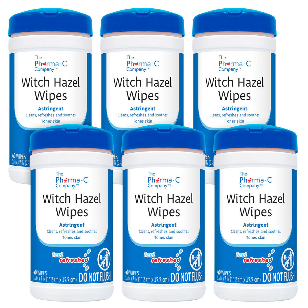 Pharma-C Witch Hazel Wipes dome lid close-up for quick dispensing.
