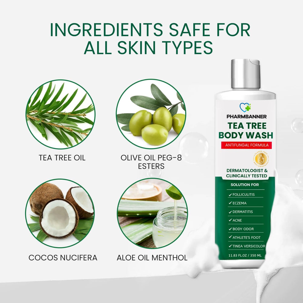 PHARMBANNER Tea Tree Body Wash daily-use scene suitable for men and women.