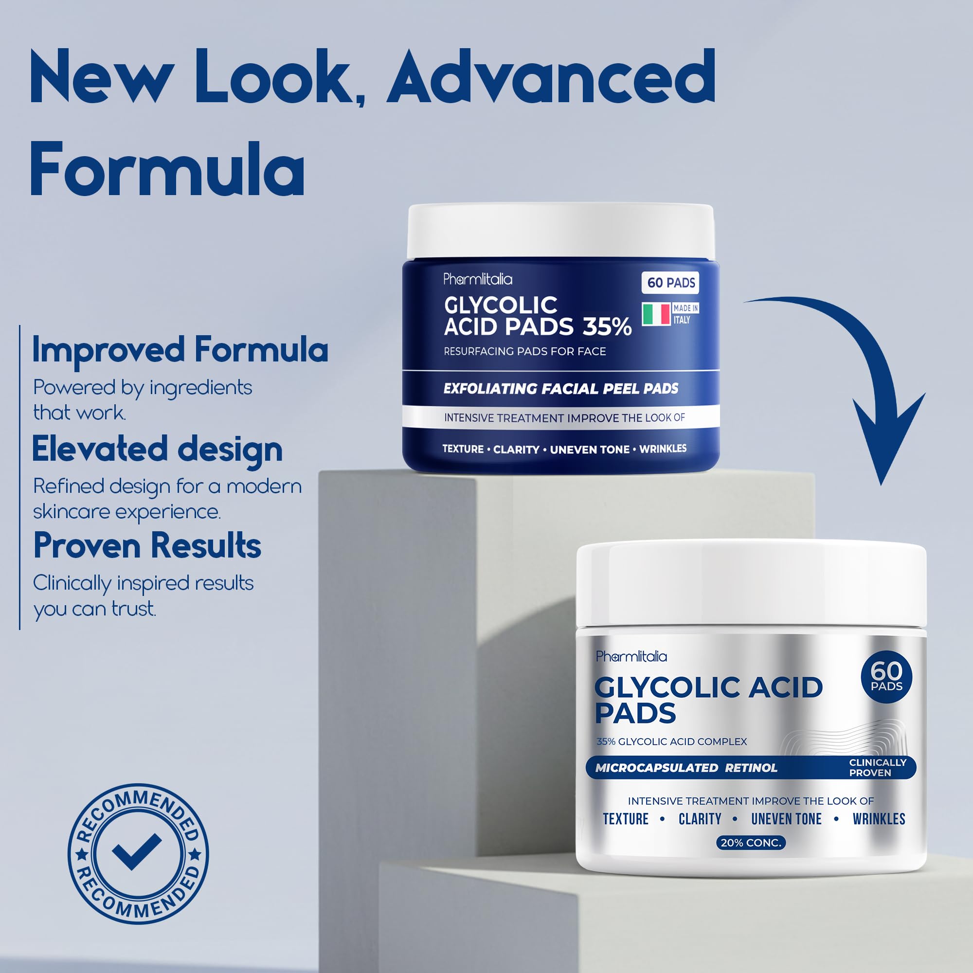 Pharmlitalia Glycolic Acid Pads aftercare scene encourages routine use