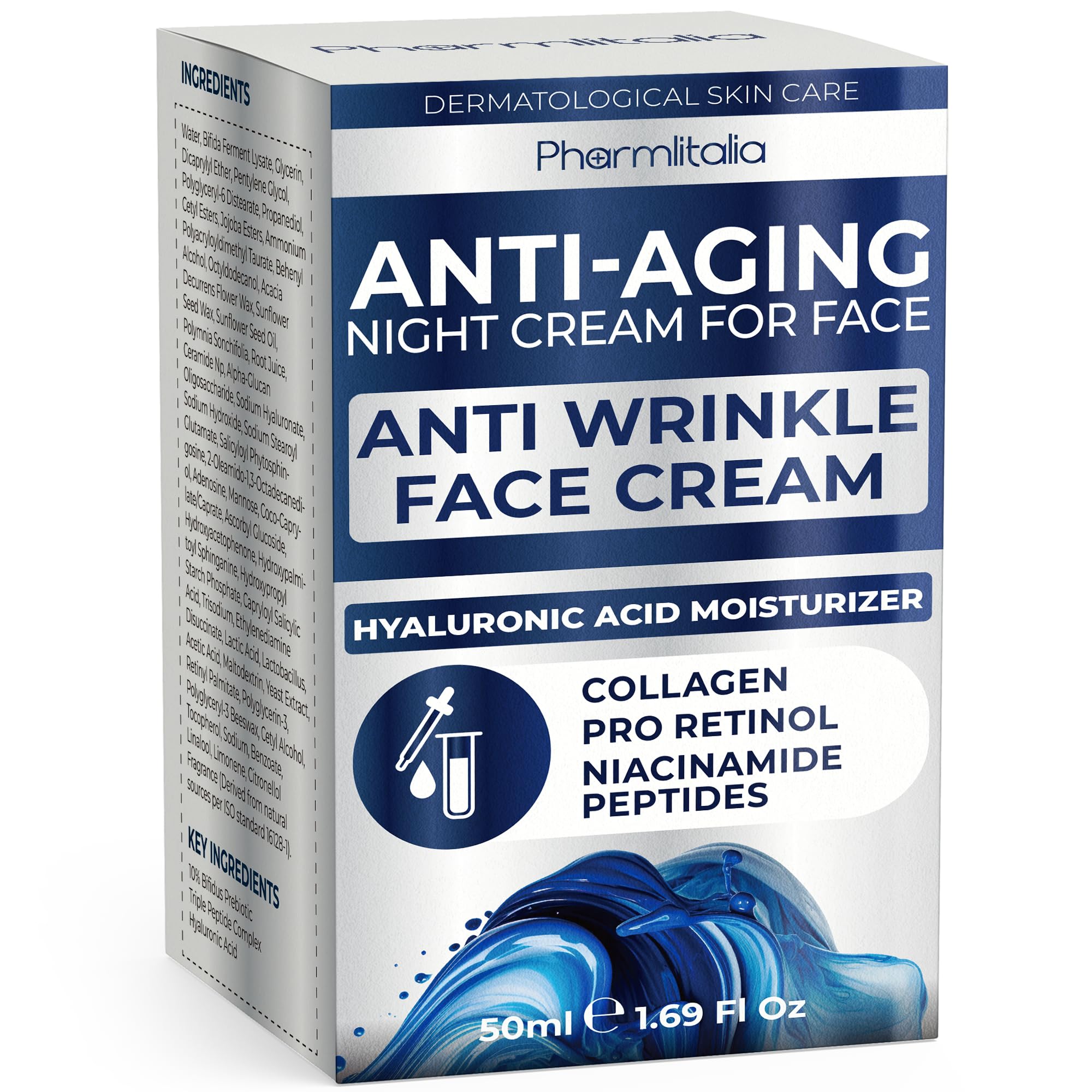 Pharmlitalia Instant Face Lift Cream jar closeup for overnight hydration