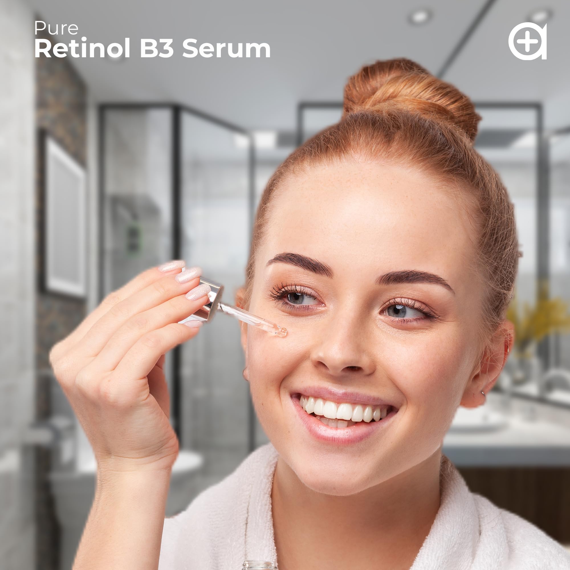 Pharmlitalia serum applied to skin showing hydrated, radiant look