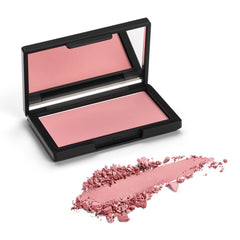 Phase Zero Cotton Candy blush compact open, displaying a soft, natural pink glow.