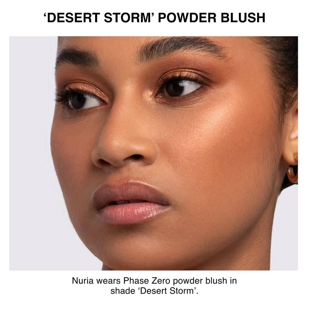 Phase Zero Desert Storm blends with pearls for a smooth, luminous finish.