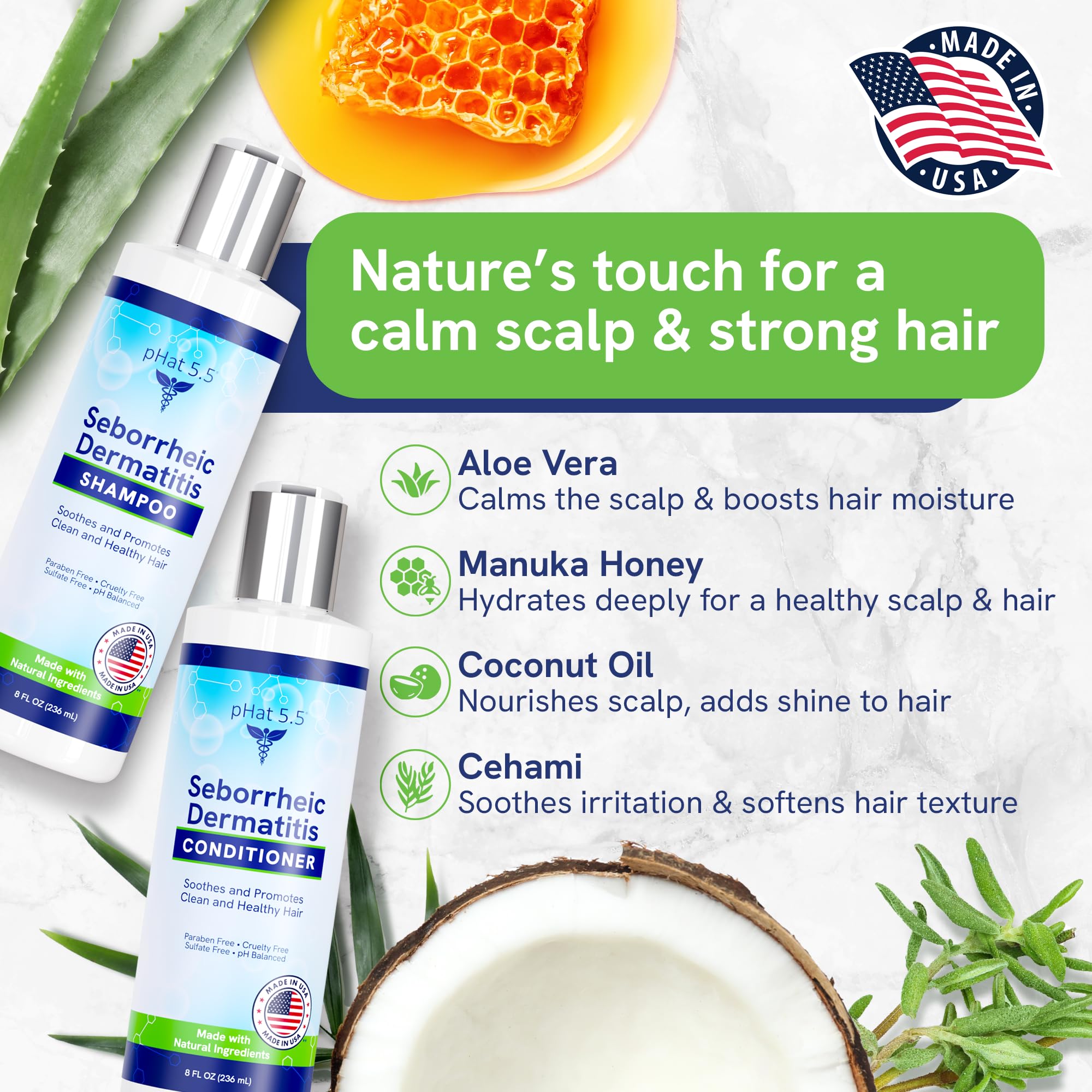 pHat 5.5 aloe vera soothing scalp image demonstrates calming hydration for irritated skin.