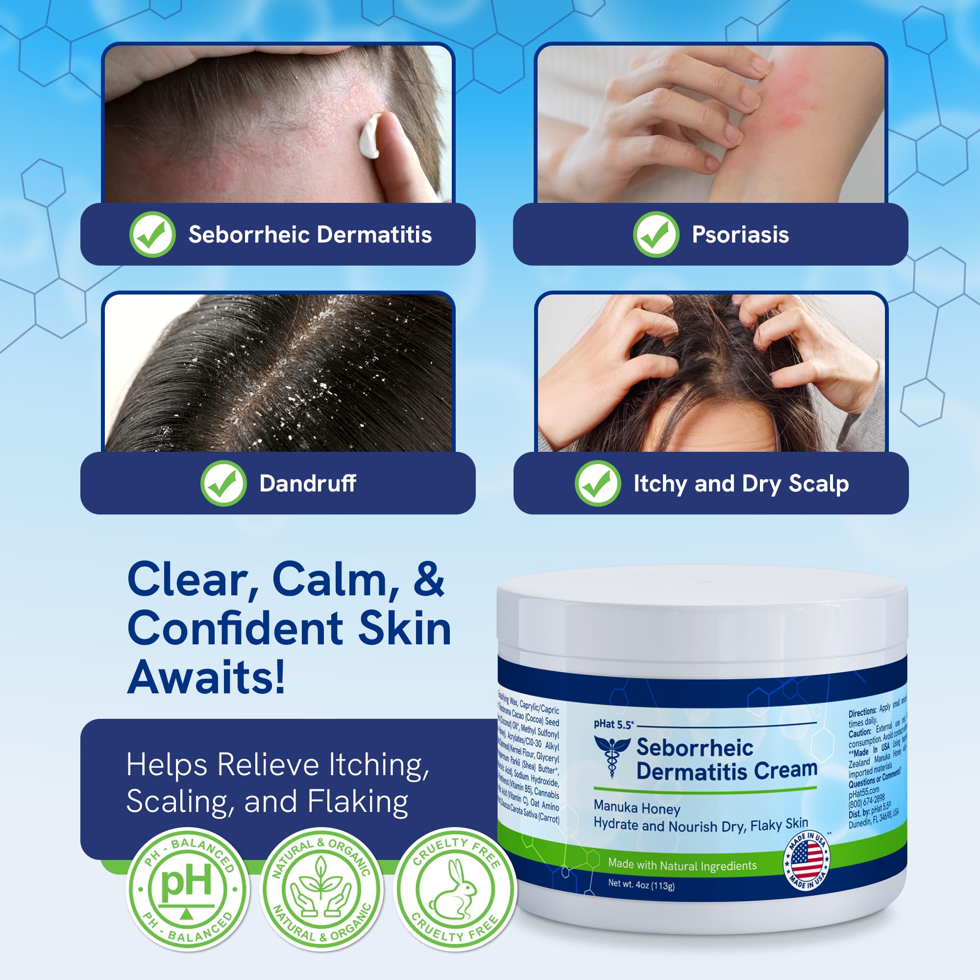 Applying to the scalp for soothing relief from itch