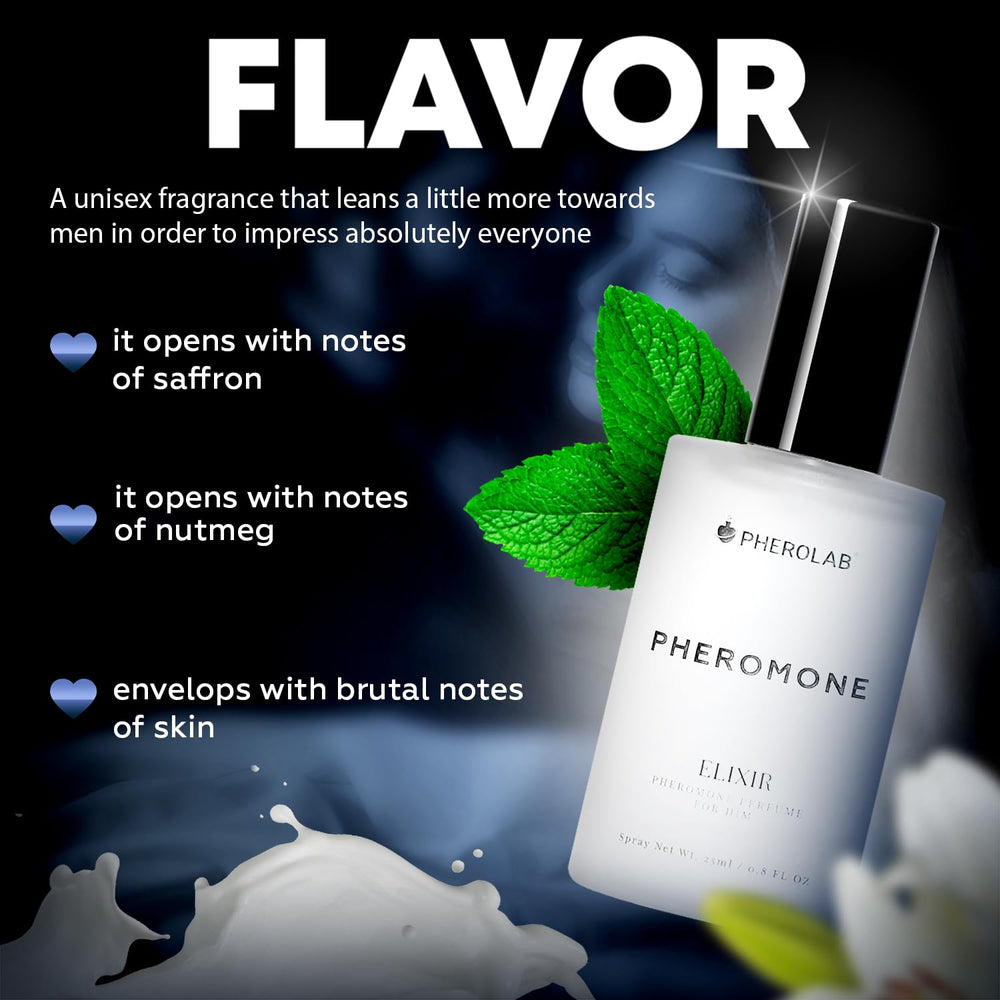 PHEROLAB Elixir mist dispensing demonstrates convenient, subtle application for daily use.