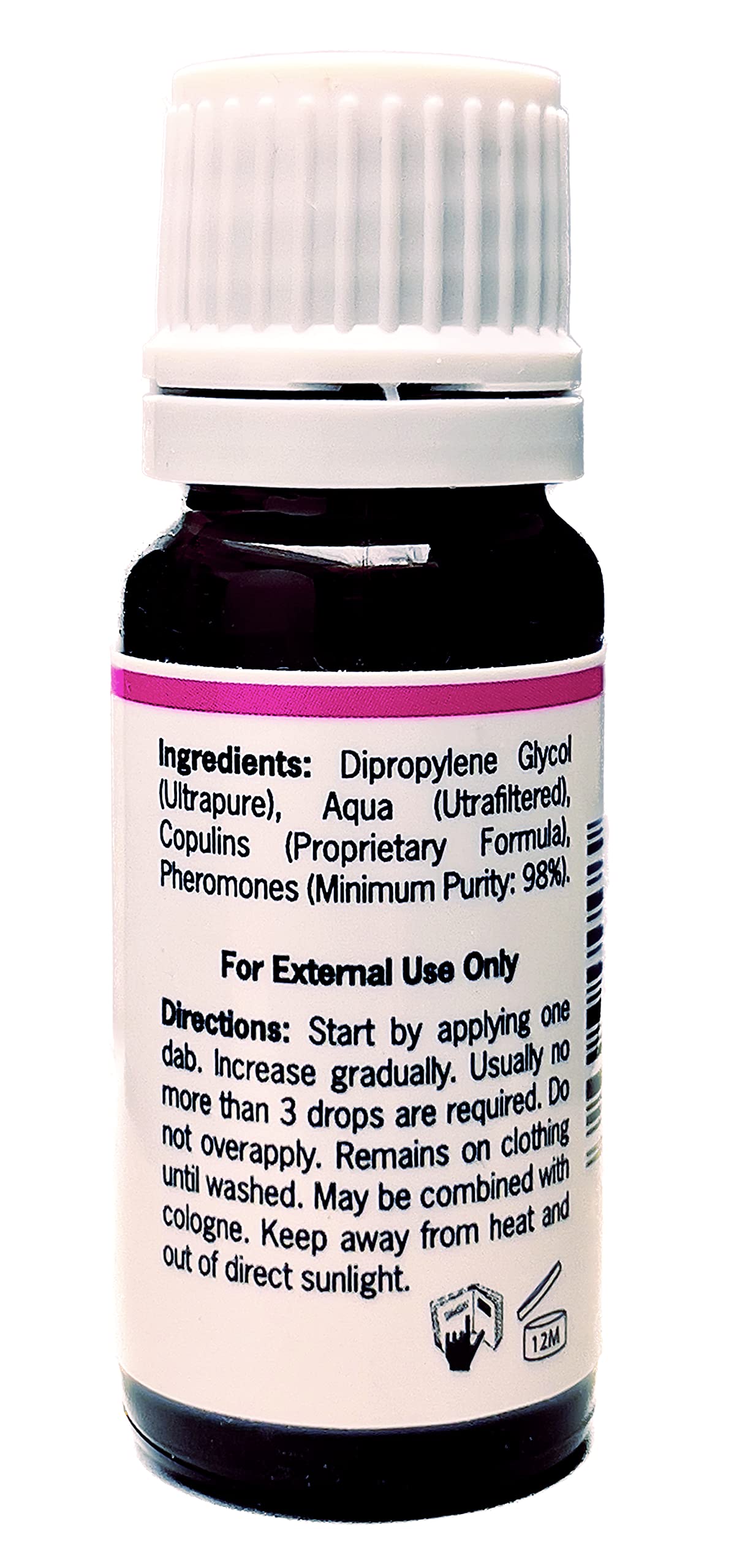 Pherone W-1 application dab demonstrates small dose for longer wear.