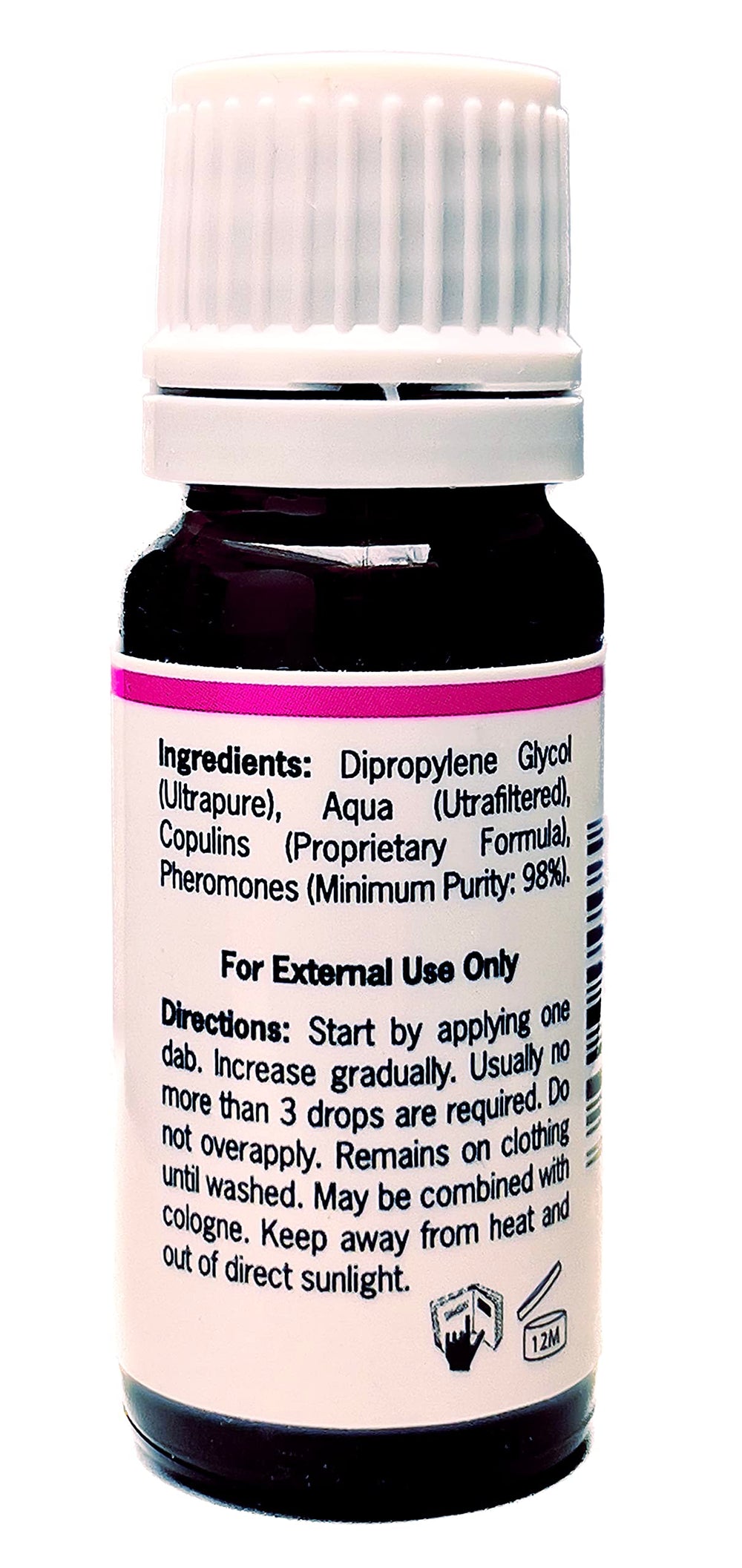Pherone W-1 application dab demonstrates small dose for longer wear.